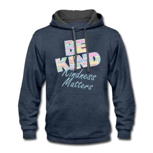 Unisex Adult Contrast Hoodie - Be Kind (WordCloud)