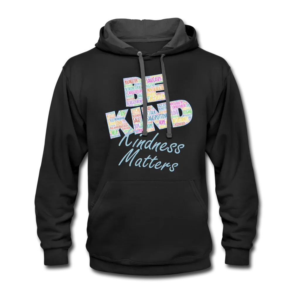 Unisex Adult Contrast Hoodie - Be Kind (WordCloud)