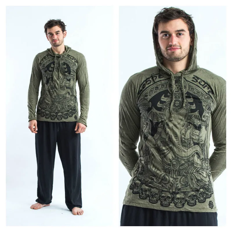 Unisex Batman Ganesh Hoodie in Green