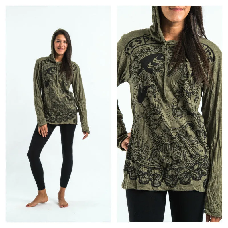 Unisex Batman Ganesh Hoodie in Green