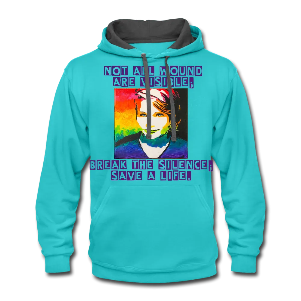 Unisex Contrast Hoodie - Sage Art by Tin Crow Art