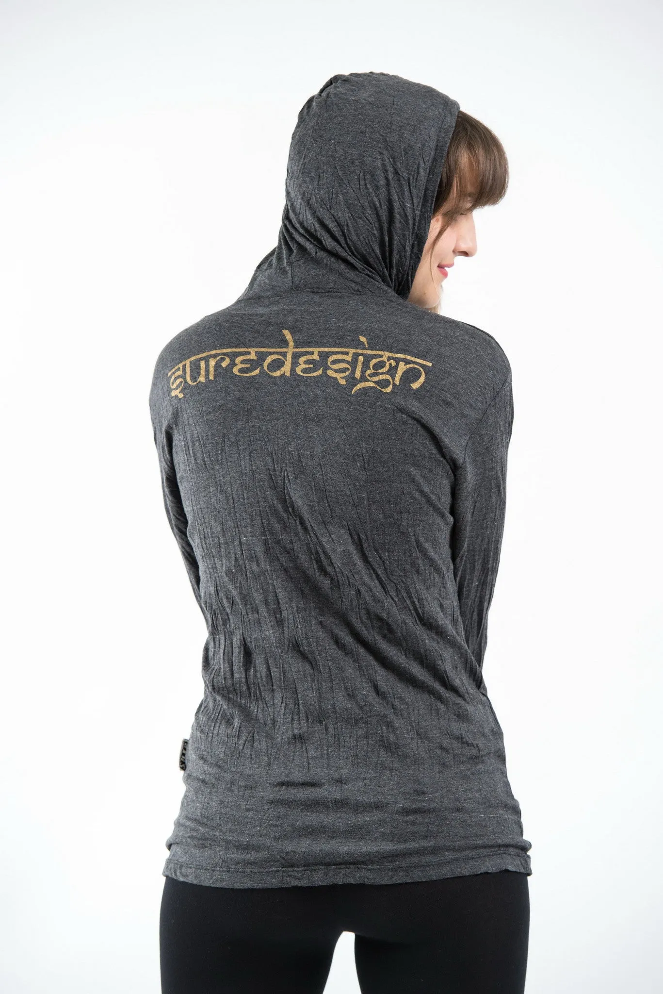 Unisex Infinitee Yoga Stamp Hoodie in Gold on Black