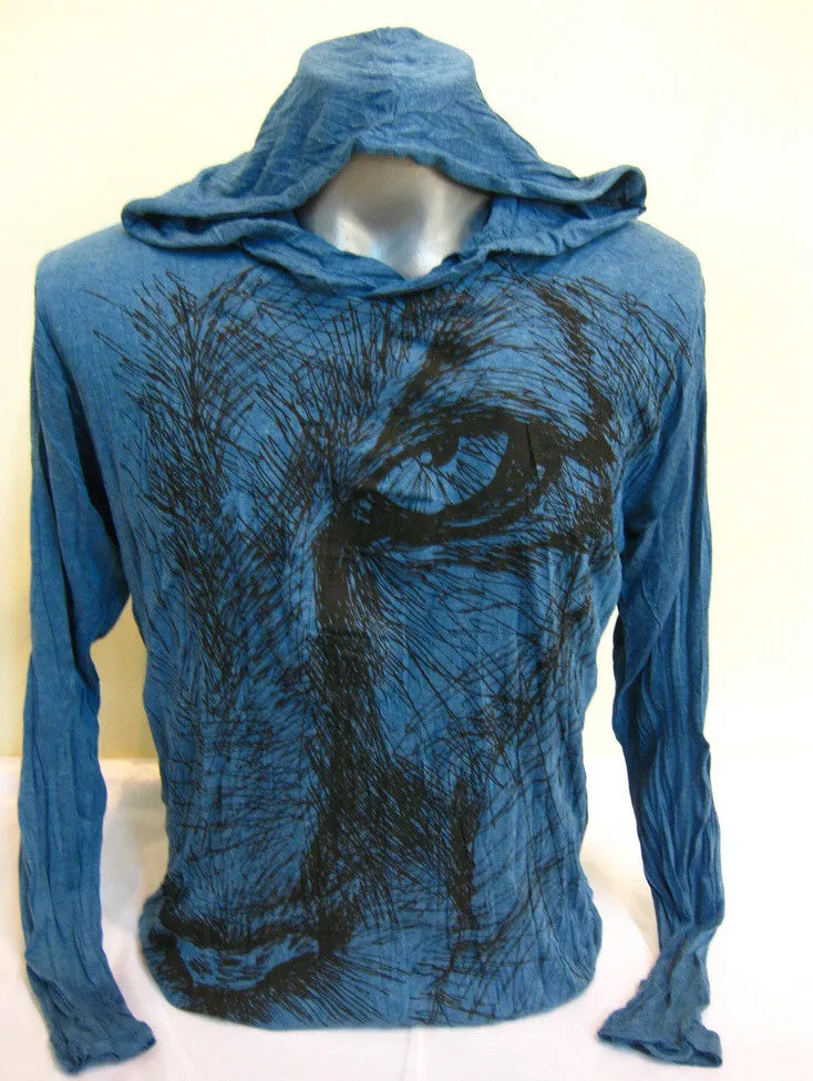 Unisex Lions Eye Hoodie in Denim Blue