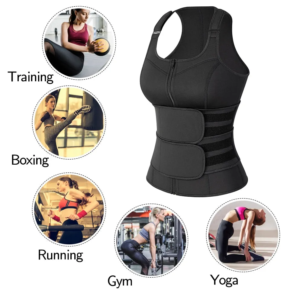 Waist Trainer Vest Corsets for Women Weight Loss Body Shaper Workout Tank Tops Shapeawear Sweat Sauna Suit Slimming Underwear