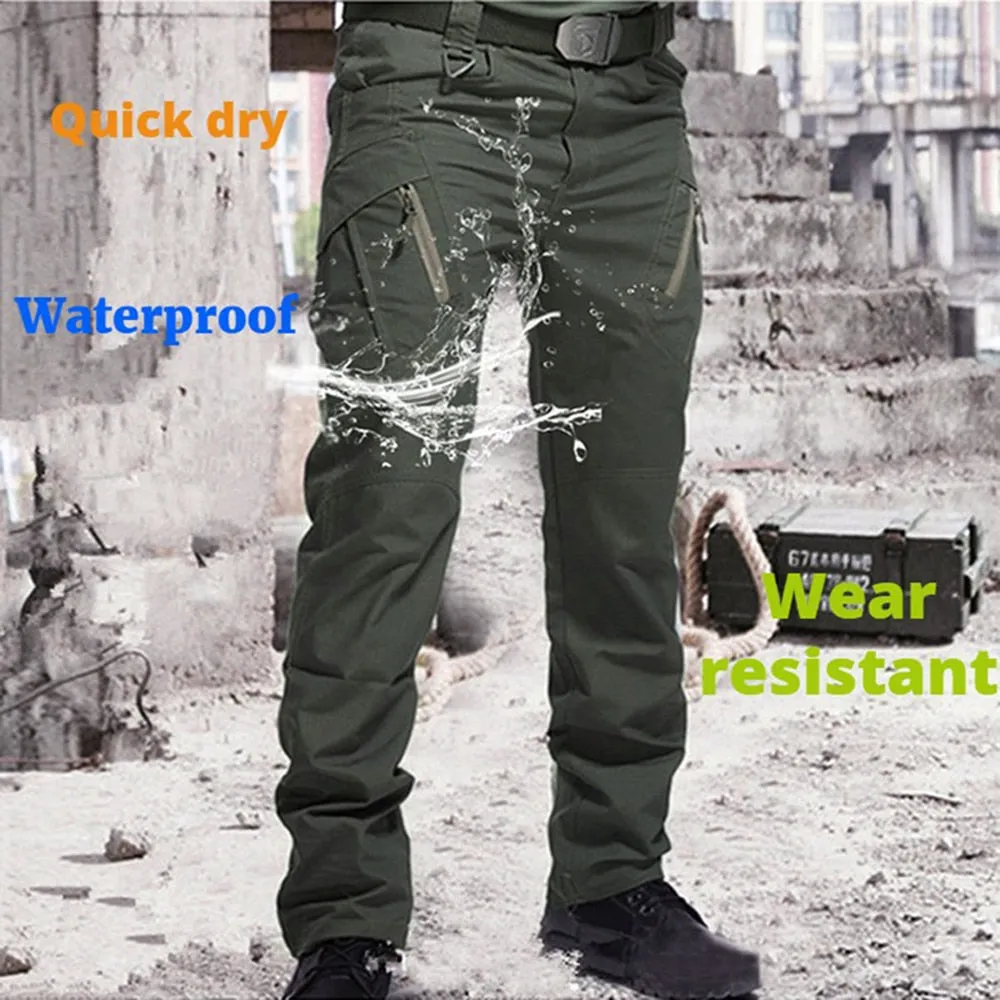 Wenkouban Mens Vintage Hip Hop Style Baggy Jeans 6XL City Military Tactical Pants Elastic SWAT Combat Army Trousers Many Pockets Waterproof Wear Resistant Casual Cargo Pants Men