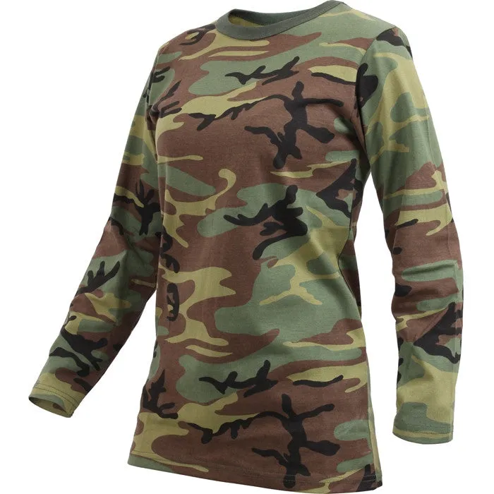 Woodland Camouflage - Womens Long Sleeve T-Shirt