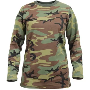 Woodland Camouflage - Womens Long Sleeve T-Shirt