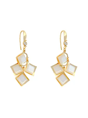 Yellow Chimes Earrings For Women White Color Crystal Studded Geometrical Shape Drop Earrings For Women and Girls